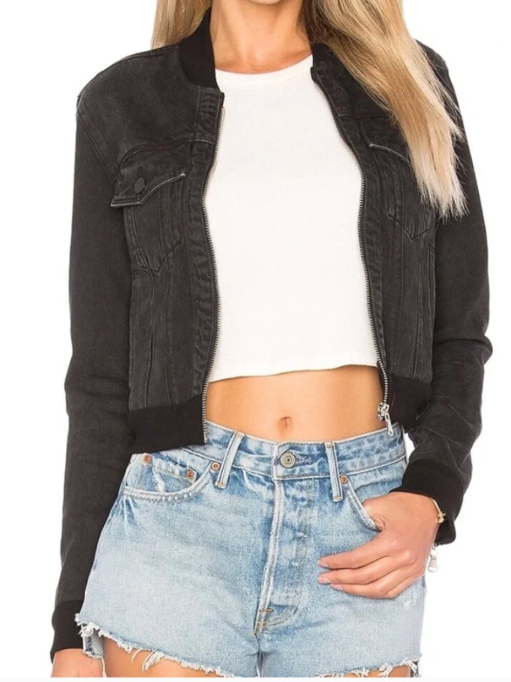 J Brand Harlow Bomber Jacket in Double Cross